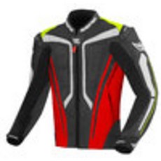 BERIK 베릭 Street Pro 바이크 Leather 오토바이 자켓136867, Black/White/Red/Yellow, 48