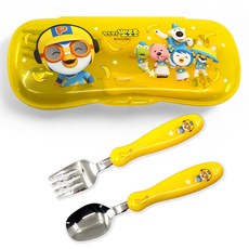 뽀로로 스푼 포크 케이스 세트 유치원 어린이집 준비물, 1개, 혼합색상