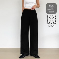 잇진 여성 빅사이즈 스판 밴딩 와이드 슬랙스 (숏/롱 2단기장)