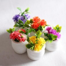 실내 장식 조화 화분 세트 미니 꽃 화기 인테리어 소품 추모 공간 꾸미기 작은, 1개, SN.미니꽃화분 세트(5p)