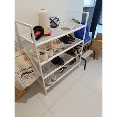 BOJTEN 白色三層鞋架，開放式鞋櫃收納架，簡約現代鞋子整理架，80x34x93公分, 1個