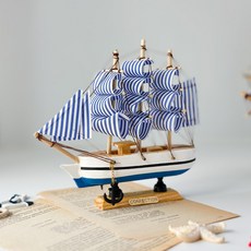한소픈 여름소품 스트라이프 범선 배모형 장식소품 여름디스플레이 테마소품 여름인테리어