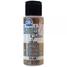FolkArt 에나멜 글리터 및 메탈릭 페인트 다양한 색상 (59.7g/2온스) 2798 골드 191027, 2 Fl Oz (Pack of 1), 글리터 골드