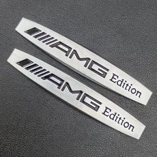 2개 3D 메탈 로고 AMG 에디션 엠블럼 스티커 자동차 휀더 배지 메르세데스 A B C E S ML GL W176 W203 W211, 02 Matte Silver 2pcs