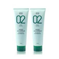 아모스 녹차실감 인텐시브 모이스처 헤어팩, 250ml, 2개