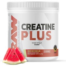 RAW 크레아틴 플러스 남성 및 여성용 HMB 파우더 - HMB 타우린 설탕 무첨가 모노하이드레이트 근육 대량 근력 강화 에너지 향상 신 수박 234095, 수박 - 30회 분량
