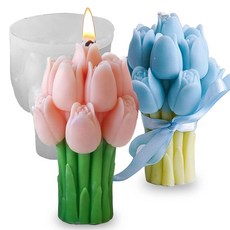 [ 1214412 ] Japleed 튤립 부케 캔들 비누 몰드 에폭시 수지 주조용 3D 꽃 실리콘 독특한 레진 왁스 콘크리트 석고 클레이 DIY 아트 공예 홈 웨딩 장식용, [ 1214412 ] Japleed 튤립 부케 캔들 비
