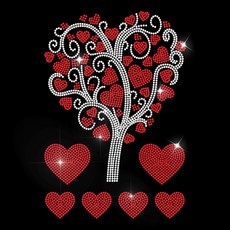 1개 유리 핫픽스 라인스톤 다리미 부착형 아플리케 의상 액세서리 (옷 가방 바지용) 하트 모양 297x210mm, 혼합색