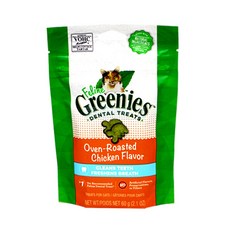 Greenies[CAT] 그리니즈 필라인 구강관리용 간식 오븐에 구운 치킨맛, 60g, 1