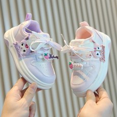 女童運動鞋2025春鞦新款兒童休閒闆鞋輕便卡通軟底寶寶鞋
