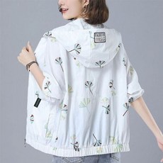 은창)리프 패턴 무드 아노락 바람막이 집업 점퍼 여름 리프 후디 자켓 여성 아우터 잠바