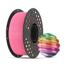 CaiLab 3D 프린터 필라멘트 PLA 무지개 컬러 (레인보우) | 실크 광택 쉬운 인쇄 고품질 1.75mm 일정한 라인 직경 1kg 범용 3D프린팅 재료, 사탕색