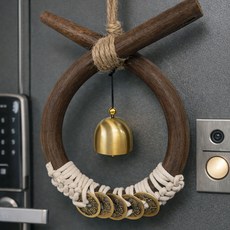 로제티카 액막이 우드 마크라메 현관종 풍경 종 인테리어 장식 소품, 소코뚜레 염전