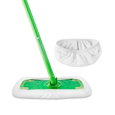 재사용 극세사 패드 스위퍼 스위퍼 호환 바닥 청소용 세탁 젖은 질 천, 02 White Microfiber, 1개