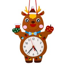 DIY手工時鐘材料包 耶誕麋鹿造型, 耶誕麋鹿, 1個