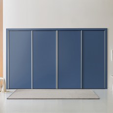 보루네오 E0 PET 파스텔 슬라이딩 붙박이장 30cm, 인디고블루 30cm