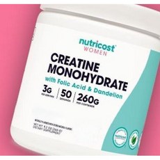 Nutricost(뉴트리코스트) 엽산 민들레추출물 함유 우먼 크레아틴 무맛 318g, 1개