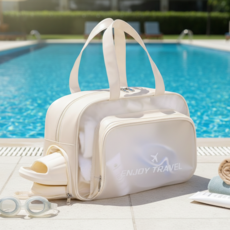 로렌드 방수 슬리퍼 수납 수영가방, 아이보리