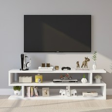 하루꿈 오픈형 원룸 거실 TV 캐비닛 장식장 수납장 거실장 TV장 선반 1200, 화이트