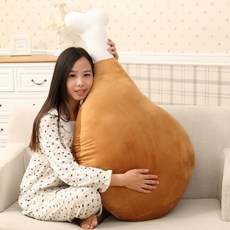 雞腿抱枕 超可愛療癒絨毛玩具 造型沙發靠枕靠墊, 大雞腿靠枕-90cm 下標即送小雞腿