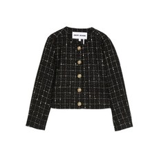 DKNY 체크 패턴 크롭 재킷