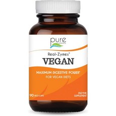 리얼자임스 비건 소화 효소 프로바이오틱스 포함 더 나은 자연 지원 팽만감 가스 트림 IBS 등 에 도움 30, 1 Count (Pack of 90)