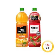 미닛메이드 오렌지 + 토마토 각 1개씩 총 2개, 1.5L
