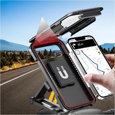 일상공감 360도 회전 방수 거치 바이크 자전거 휴대폰거치대 휴대폰보호, 1개, 블랙