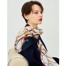 [백화점 정품] 닥스 ACC LL[선물포장][SILK100]네이비 체인패턴 롱 실크스카프 DCSC5E011