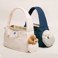 펫츠랜드 반려동물 뉴스너그 슬링백 + 이너쿠션 세트, 1개, 아이보리