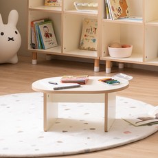 윌코 윌로우 로티 가로 600 세로 400 좌식책상 아기밥상 티테이블, 타원형