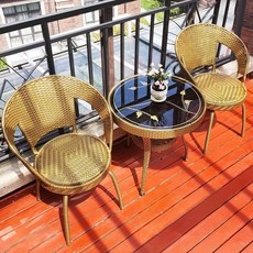 세트 테라스 원형 테이블 라탄 카페 스타일, B 55 원형 2 회전 베스트셀러 A