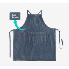 데님소재 분리형 포켓 어린이집 케주얼 앞치마 예쁜앞치마 모던심플스타일 요리치마 넉넉한앞치마, 진청