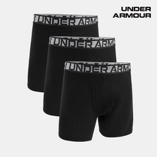 [매장정품] 언더아머 남성 UA 에센셜 코튼 6인치 드로즈 3장 세트 1387429-001
