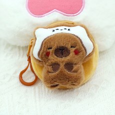 新款卡皮巴拉毛絨零錢包 可愛盲盒小禮品 水豚耳機書包迷你掛飾