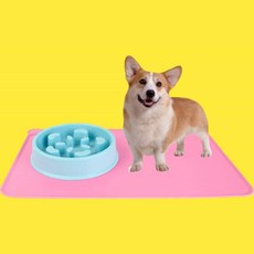 반려동물 미끄럼방지 식기매트 핑크 사료그릇매트 반려견식기매트 실리콘논슬립매트 애견논슬립매트