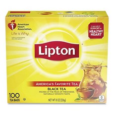 Lipton 블랙티 홍차 티백 100개입 박스 139973, 1, 2.5g