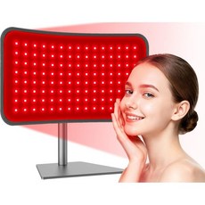 얼굴 몸 적색광 기 벨트가 포함된 2n1 패널 장치 660nm 850nm 근적외선 광 램프 리모컨 포함 5단계 밝기 타이머 조절 가능 피부 관리용 (회색), Gray