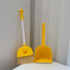 YZMY 兒童掃把簸箕組 小黃鴨清潔啟蒙玩具, 小黃鴨掃把套裝, 1個