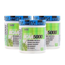 EVLUTIONNUTRITION BCAA粉 5000mg 檸檬酸橙味, 3罐, 258g