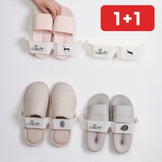 욕실화 거치대 슬리퍼 무타공 화장실 신발장 정리대 공중부양 실내화 1+1, 1개, onda 나무