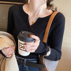 V領打底衫 女百搭長袖內搭毛衣 產后哺乳衣