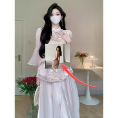 【大碼新中式春款】新中式國風套裝2024改良旗袍 復古穿搭 長袖國風 春夏新款修身