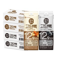 연세두유 고단백 아몬드 잣 48팩 + 검은콩 고칼슘 (총96팩), 190ml, 96개