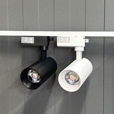 LED 디밍 원통 15W 백색 흑색 일체형 천장레일 인테리어조명 레일등 조광기조명, 1개, 흑색-전구색