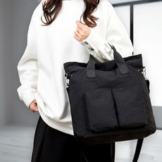 데일리 나일론 가방 여자 보부상 토트 숄더 백 블랙rai2+7cdD