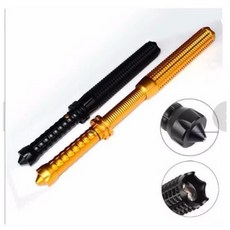 第二代伸縮狼牙棒手電筒 加長型鋁合金外殼 三段調光模式 緊急破窗功能, 1個, 單隻299元(黑色)