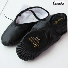 블랙 산샤 수입 성인 댄스 가죽 발레 슈즈 JK5L, 240, 검정 P
