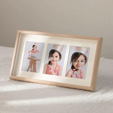 성장액자 돌잔치 첫돌 성장동영상, 어린이용 액자, 1매, 3장 화이트오크