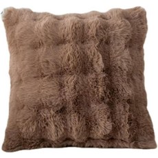 자동차 머리 받침 목 보호대 부드러운 쿠션 베개 봉제 활 미니멀리스트 격자 무늬, 15 Rabbit Hair Puff Gr